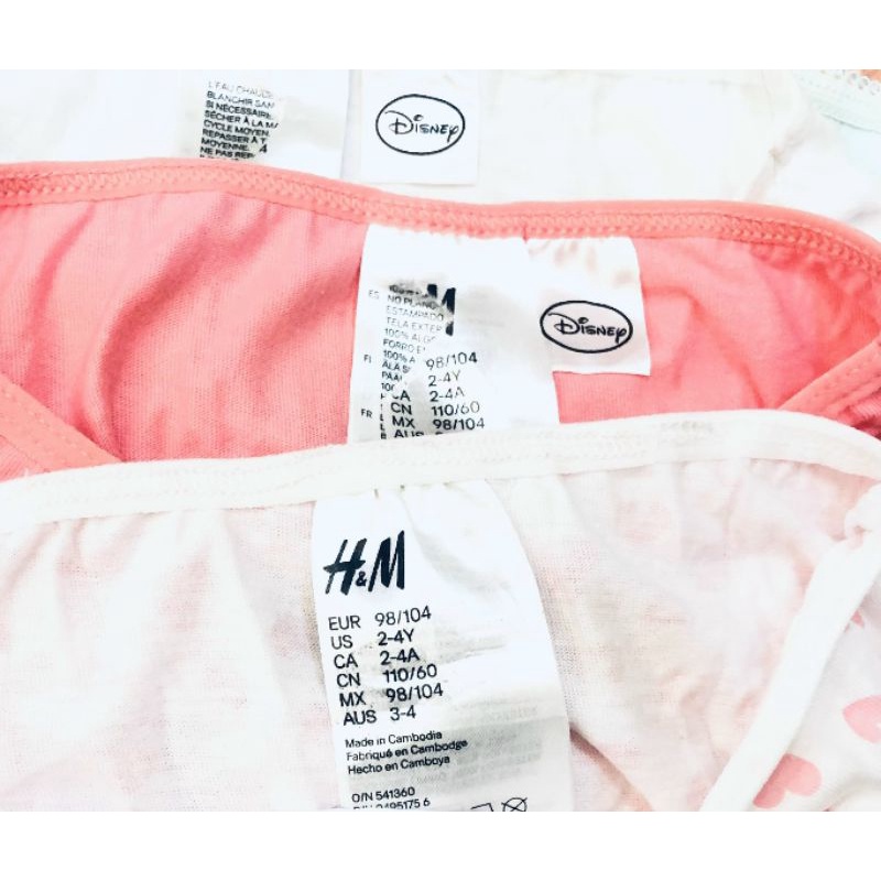 Set 7 quần chíp xuất xịn H&M cho bé gái