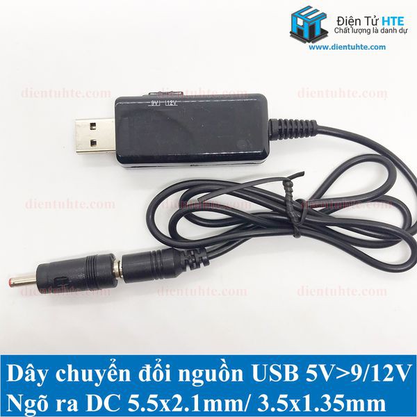 Dây chuyển đổi nguồn USB 5V sang 9V 12V loại tốt KWS-912V có hiển thị