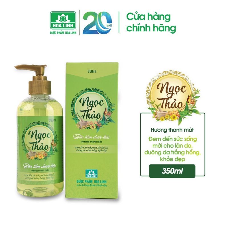 SỮA TẮM DƯỢC LIỆU NGỌC THẢO CHAI 350ML, ĐEM ĐẾN SỨC SỐNG MỚI CHO LÀN DA, DƯỠNG DA TRẮNG HỒNG, KHỎE ĐẸP.