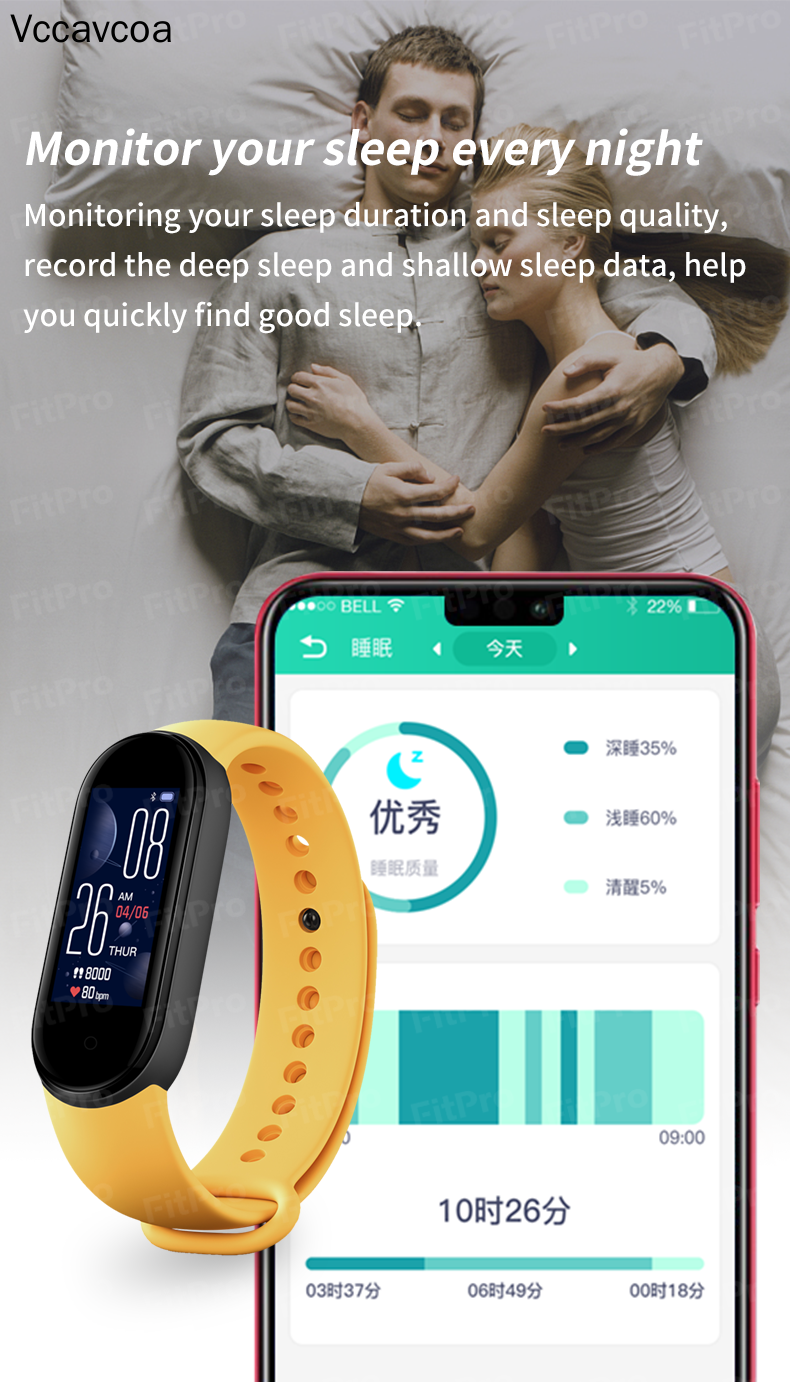 Vòng tay thông minh bluetooth đo nhịp tim huyết áp pk xiaomi miband 5m5 cho nam nữ