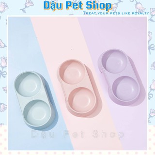 Bát ăn đôi cho chó, mèo nhỏ tiện dụng dễ dàng vệ sinh