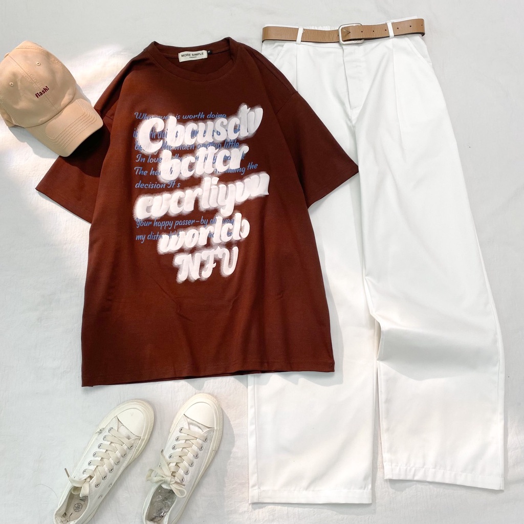 Áo phông Tay Lỡ NFV Form Rộng Nam Nữ Unisex - áo thun cổ tròn CBC Vải Tici co giãn Phong Cách Ulzangg GIDI