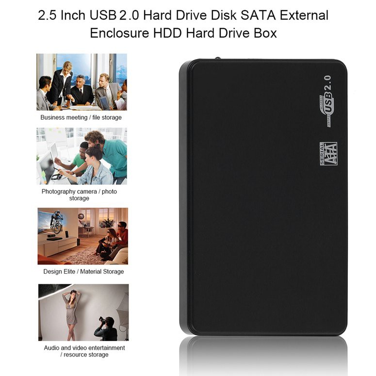 Bộ hộp ổ cứng ngoài HDD 2.5 Inch có cổng USB 2.0 kèm phụ kiện | BigBuy360 - bigbuy360.vn