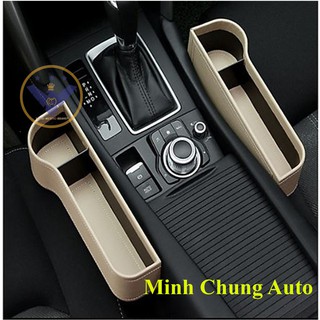 Khay đựng đồ cho ghế xe oto tiện dụng bọc da đa năng