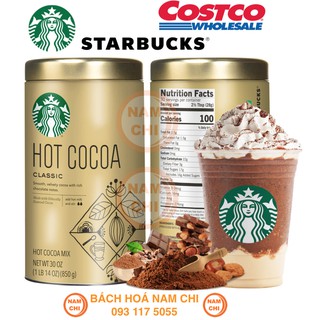 [1 HŨ 850G] Bột Cacao Nguyên Chất Starbucks Hot Cocoa Thơm Ngon Đậm Vị Chuẩn Hương Vị Cà Phê Italia (CHUẨN COSTCO USA)