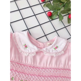 ĐẦM SMOCK ANNIE HỒNG PHẤN CỔ VIỀN REN