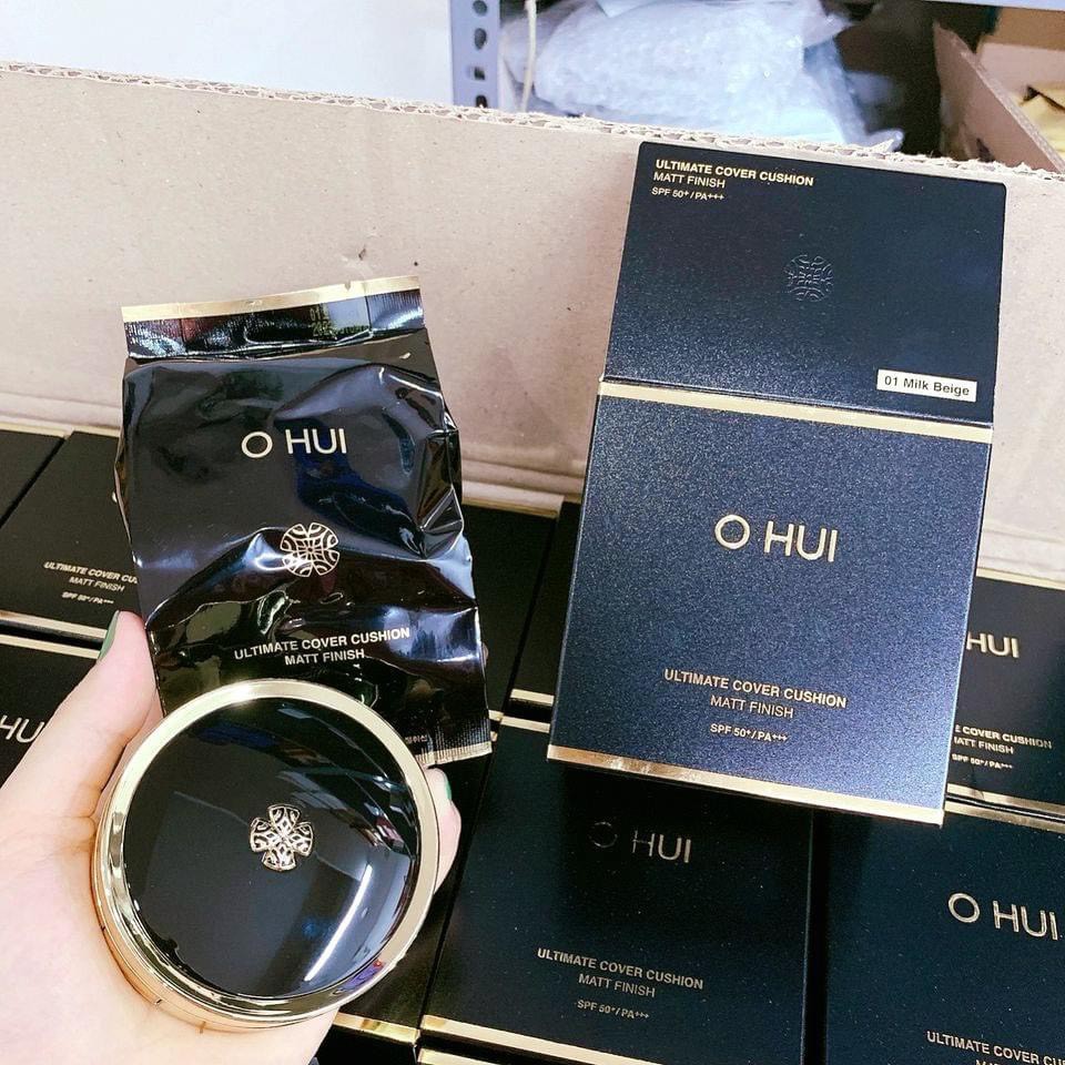  [CHÍNH HÃNG] SÉT PHẤN NƯỚC OHUI ĐEN ULTIMATE COVER CUSHION MATT FINISH CHO DA DẦU 30g | BigBuy360 - bigbuy360.vn