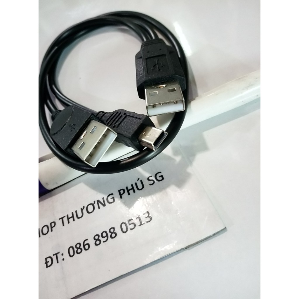 Cáp tín hiệu kết nối 2 đầu USB ra 1 đầu MiniUSB - Hình thang