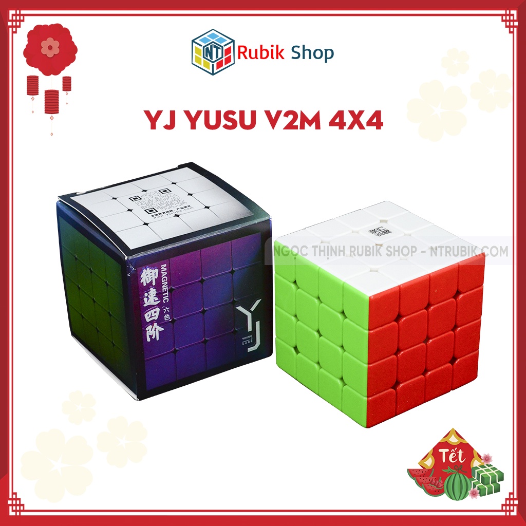 Rubik 4x4 YongJun YuSu V2 M Stickerless YJ V2M Rubic 4 Tầng Có Nam Châm