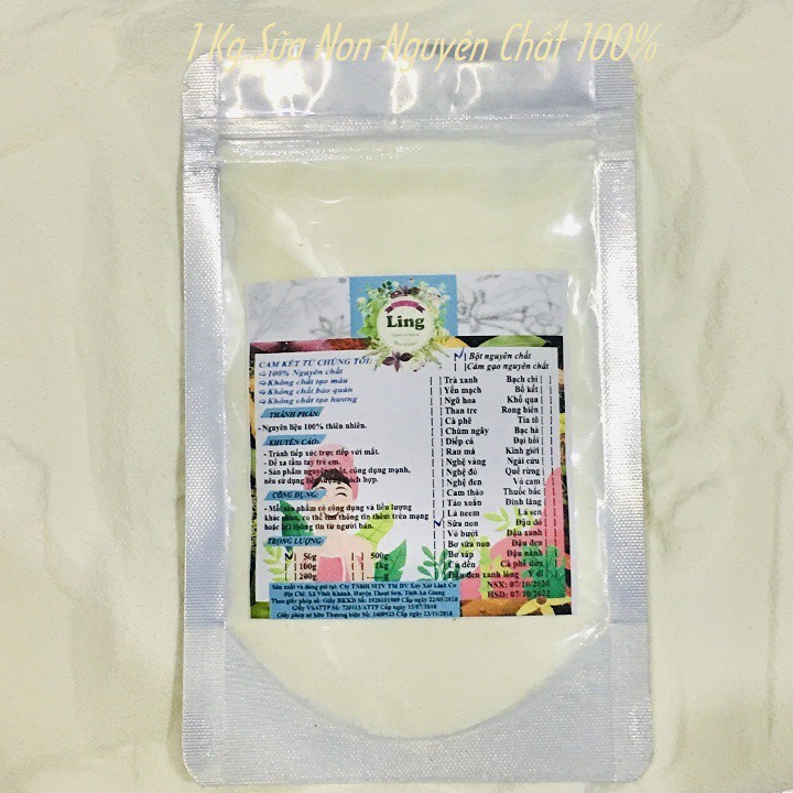Bột Sữa Non 1 Kg có giấy VSATTP và ĐKKD nguyên chất thiên nhiên 100% dùng để đắp mặt đa công dụng