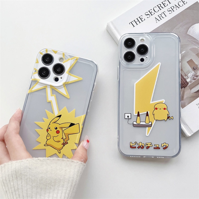 Ốp Điện Thoại Mềm Chống Sốc In Hình Pikachu Cho iPhone 14 13 12 11 Pro X Xs Max XR 7 8 Plus SE2 SE3 14 Plus