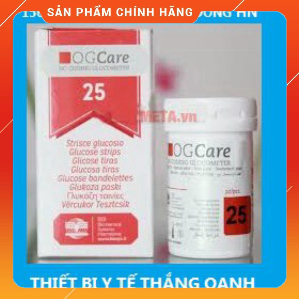 Que tiểu đường cho máy đo đường huyết Ogcare (hộp 25 que)