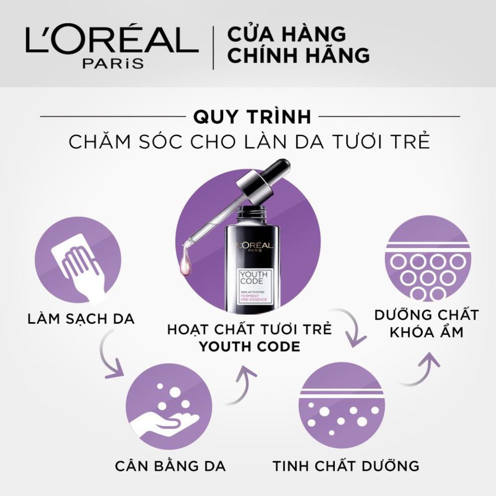 Hoạt chất tươi trẻ da chống lão hóa L'Oreal Paris Youth Code Skin Activating Ferment Pre-Essence 7.5ml