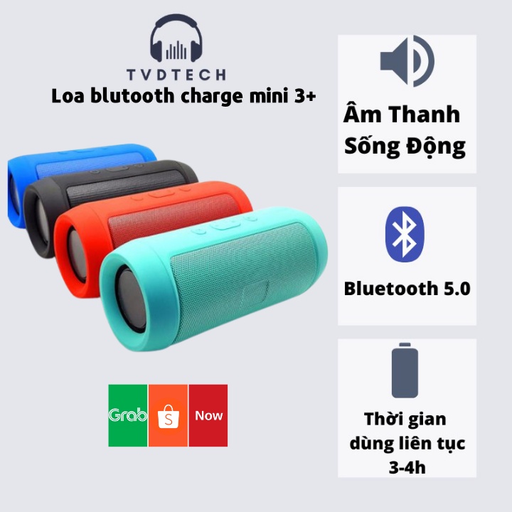 Loa Bluetooth JBL Charge 4+ Mini bass tốt khoẻ - có dây đeo Version 2021