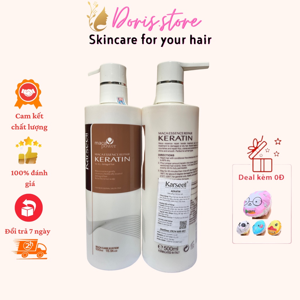 Kem ủ tóc - hấp tóc keratin Karseell phục hồi tóc khô xơ hư tổn nặng do làm hóa chất 500ml