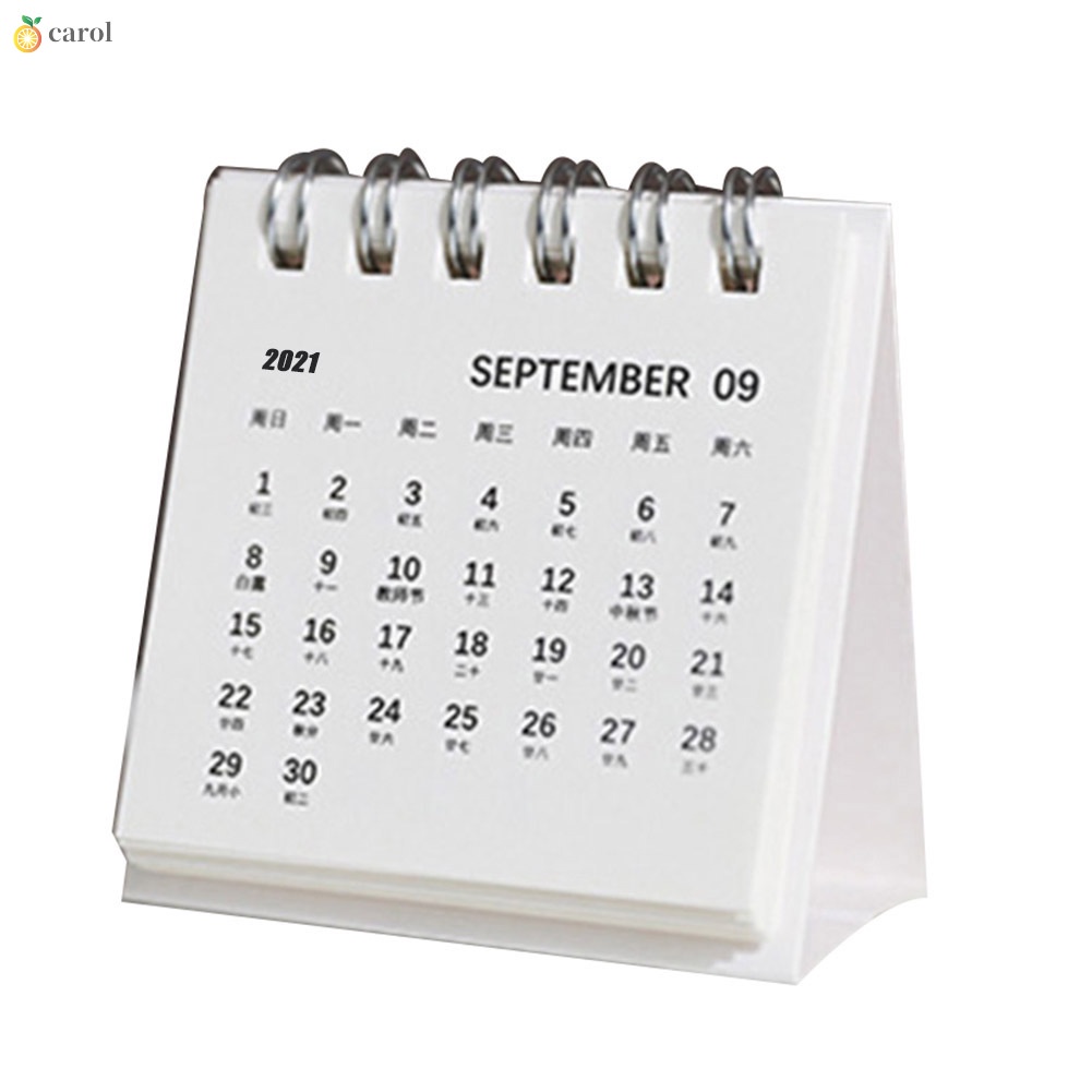 2021 New Year Mini Desk Calendar Simple Desk Coil Notepad Kraft Paper Calendar Daily Schedule