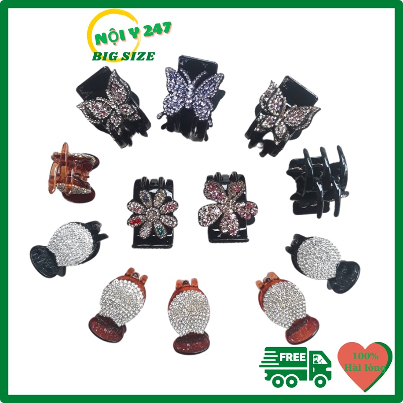 Kẹp tóc đính đá 5 - 3 răng cào 3 - 5 răng cặp tóc đính đá sang chảnh, XẢ LỖ NGHỈ BÁN