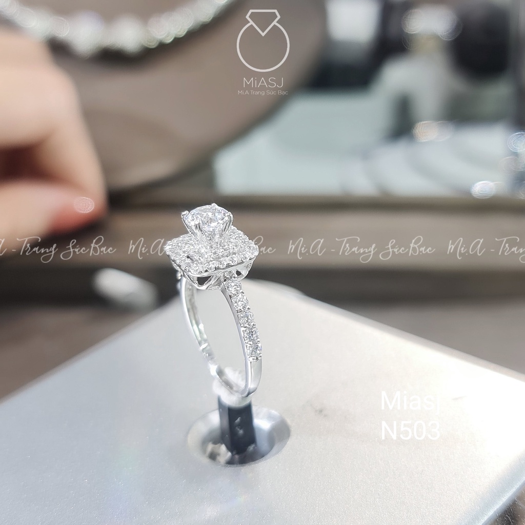 Nhẫn nữ bạc Ý S925 MiASJ nạm đá Cz cao cấp N503