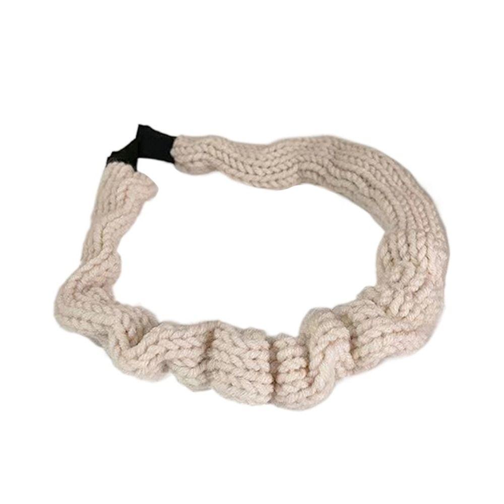 Bộ 2 Băng Đô Đan Len Màu Trơn Thời Trang Cho Nữ