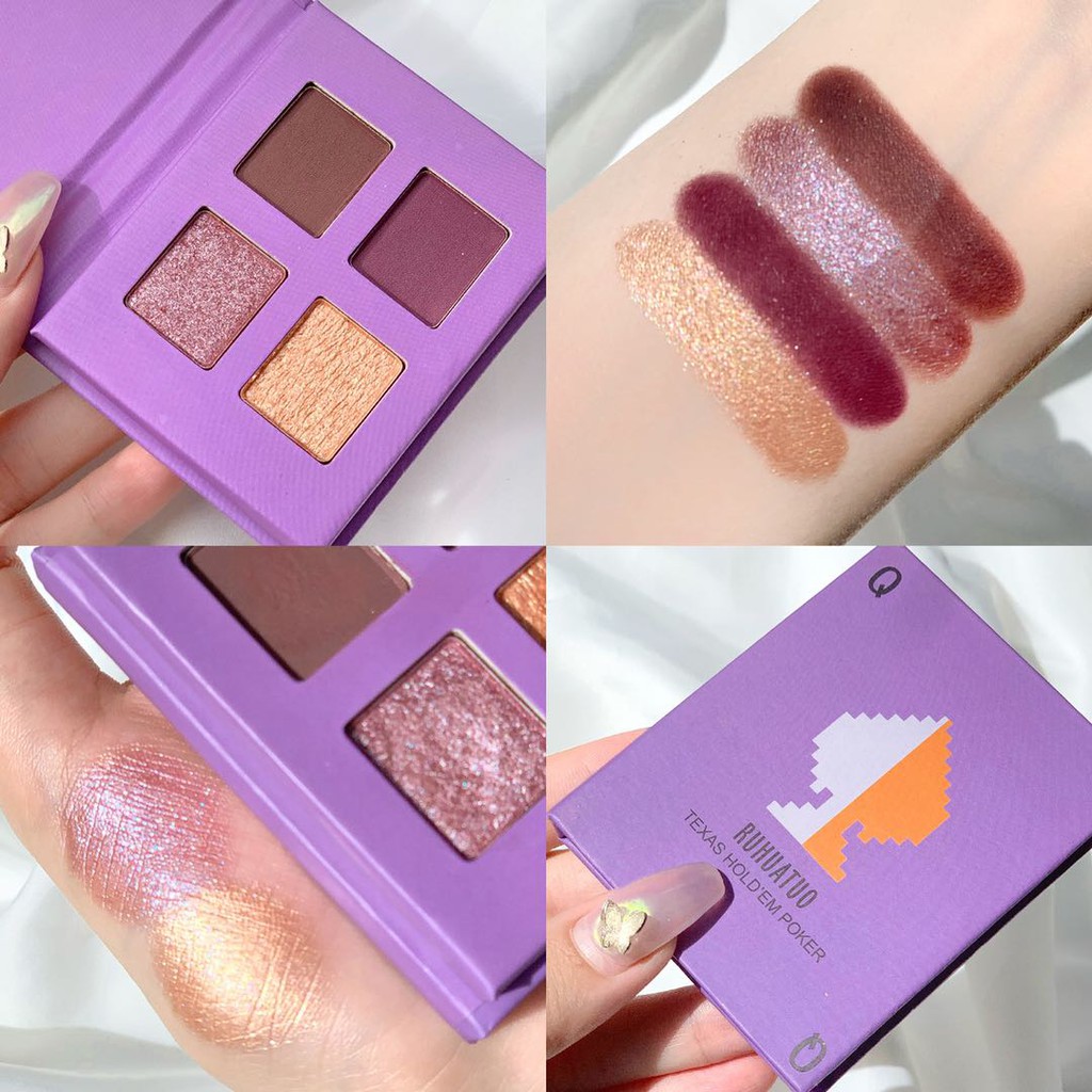 Bảng Phấn Mắt Nhũ Lì 4 Ô Ruhuatuo Quân Bài | BigBuy360 - bigbuy360.vn