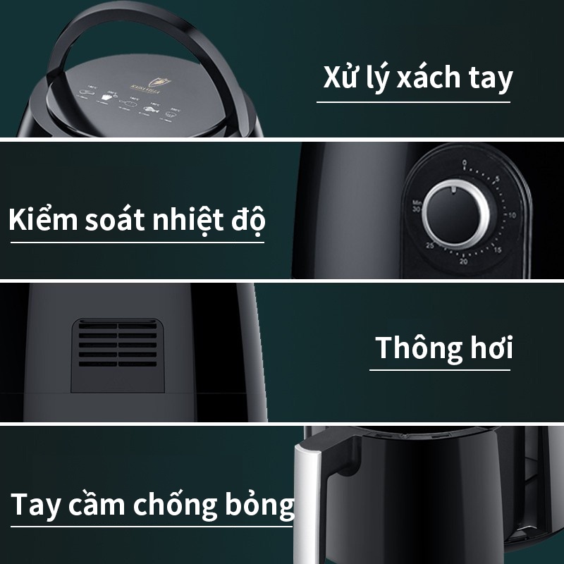 Kaisa Villa nồi chiên không dầu mini 3.2l máy chiên không dầu 5.5l người câm Nồi chiên không dầu