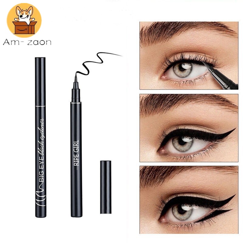 1 Bút Kẻ Mắt Dạng Lỏng Màu Đen Chống Thấm Nước Lâu Trôi