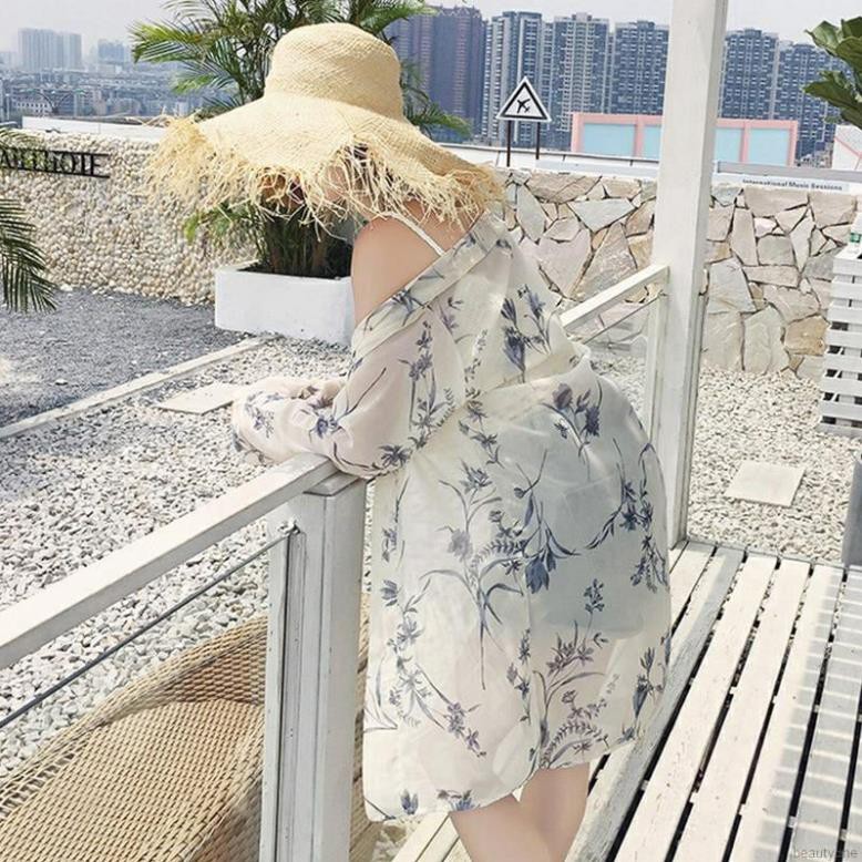 Áo choàng đi biển, Kimono áo choàng voan dài trắng mặc ngoài bikini đi biển đẹp ་ | BigBuy360 - bigbuy360.vn