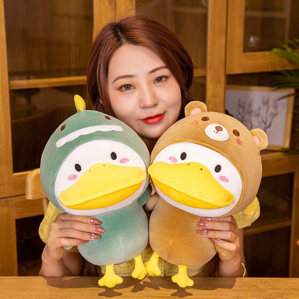 Đồ chơi nhồi bông Hình Vịt / Khủng Long / Ếch Dễ Thương Trang Trí Phòng Bé