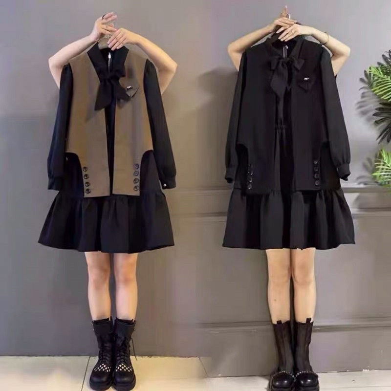 Set áo vest + Váy sơ mi nữ big size 2022