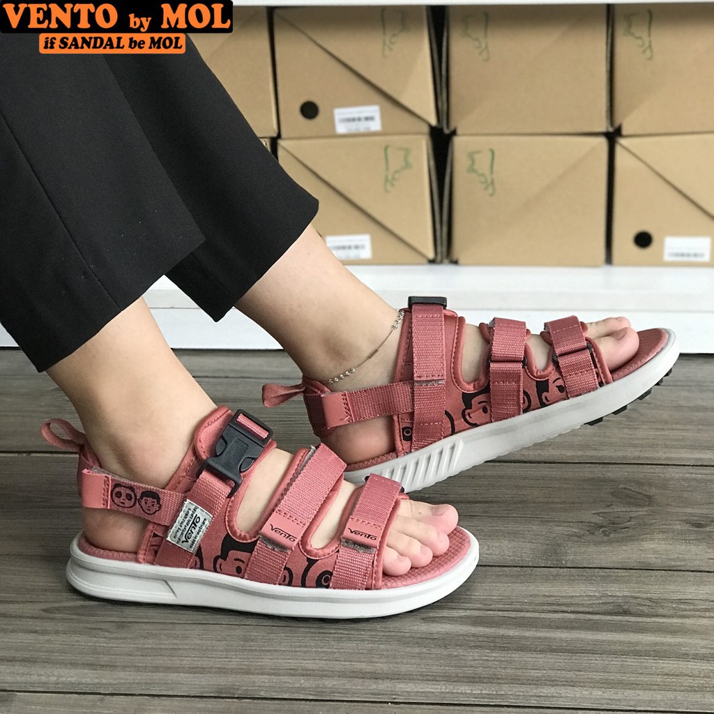 Giày sandal nữ Vento chính hãng ⭐️ sandal nữ màu hồng nhạt ⭐️ NB80Be - Vento HCM