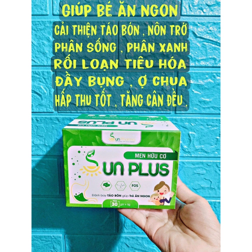 Combo 2 hộp Men Hữu Cơ SunPlus Cho Bé Biếng Ăn, Táo Bón, Chậm Tăng Cân
