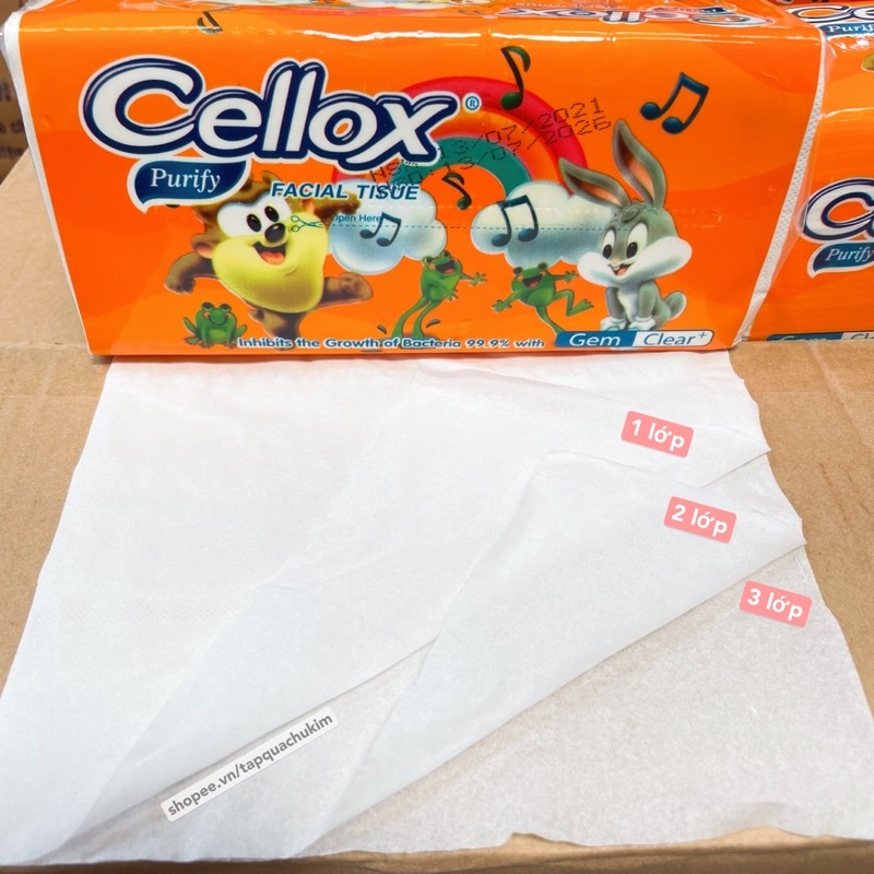 Khăn giấy rút CELLOX 3 lớp x 260 tờ (dai mịn hơn giấy Hàng Không) - tapquachukim