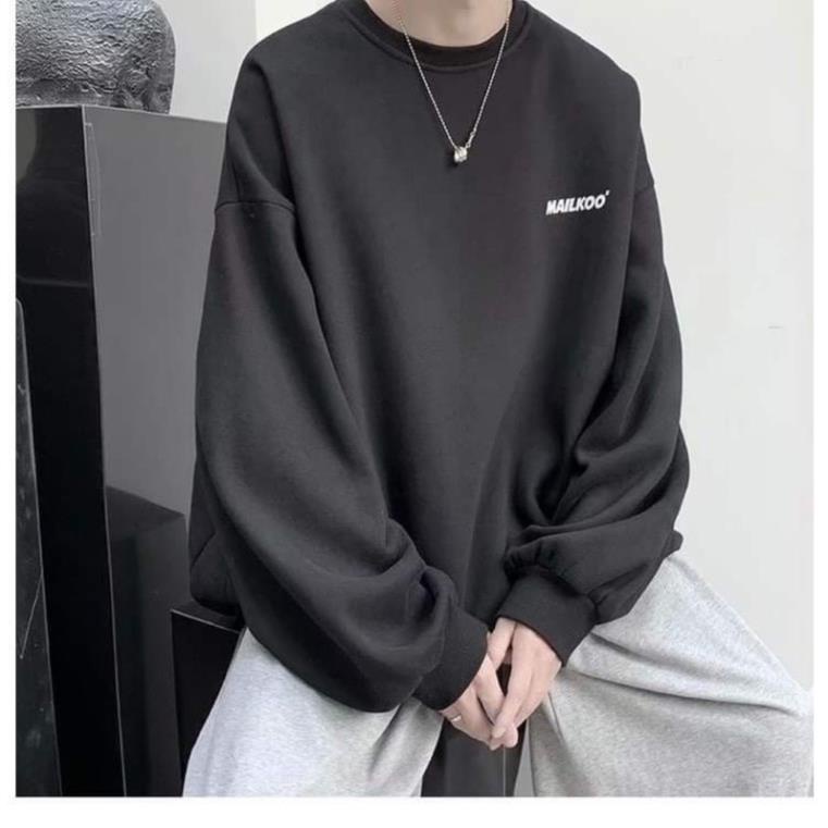 Áo Nỉ Sweater Nam Nữ Dáng Rộng Ulzzang Hàn Quốc In Chữ Mailkkoo