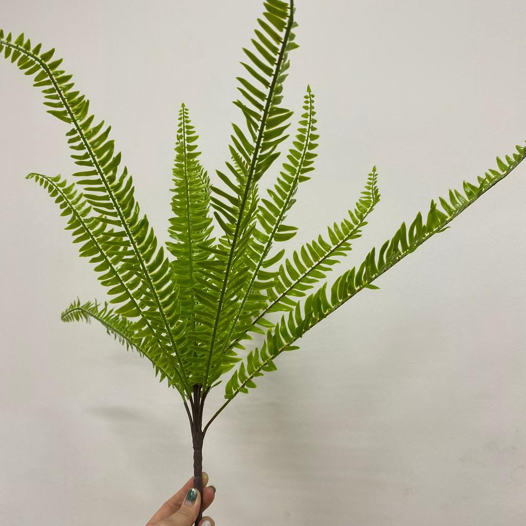 Hoa giả - Cây dương xỉ giả bằng nhựa 12 nhánh lá dài cao 56 cm trang trí, decor nội thất nhà cửa.HL074