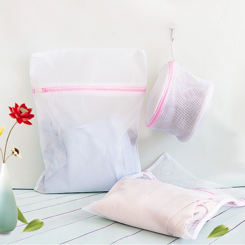 Túi lưới giặt đựng quần áo, đồ lót trong máy giặt có khóa kéo các size