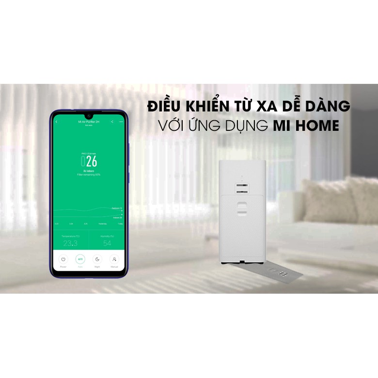 Máy lọc không khí Xiaomi Mi Air Purifier 3H 2H - Lọc Bụi Mịn , Khử Mùi - Phiên Bản QUỐC TẾ