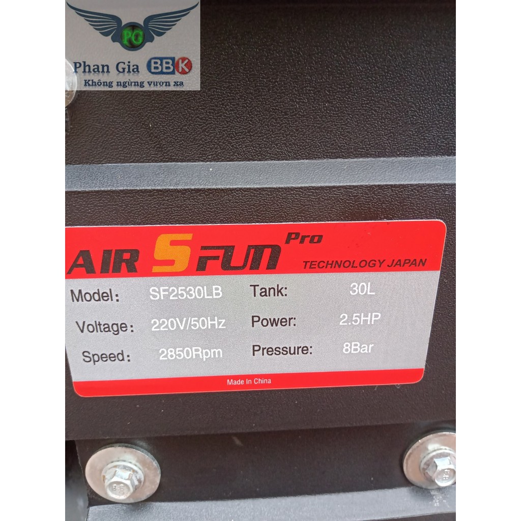 Máy nén khí SFUN 30L, máy nén khí có dầu 100% dây đồng