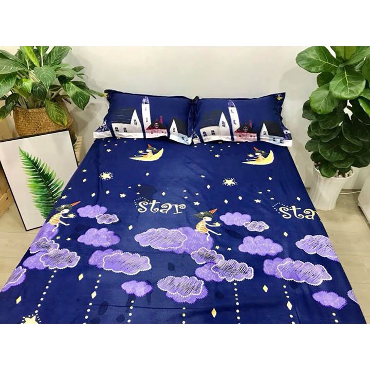 Vỏ gối ôm cotton poly 35x100cm mẫu sao rơi - LINHALMONDS