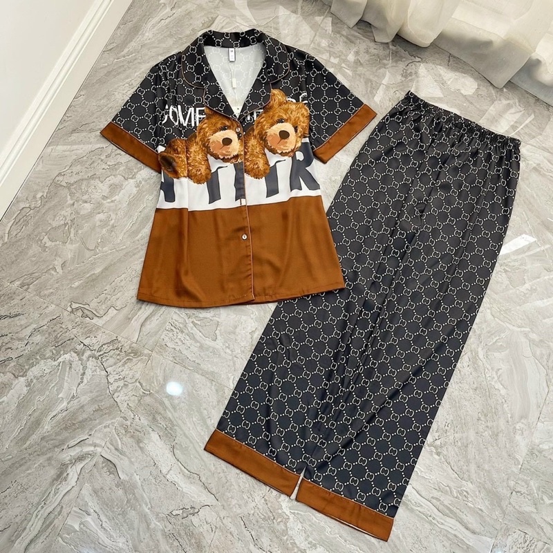 Tiệm nhà Mia - Bộ ngủ pyjama chất lụa latin mịn 2 mặt 2 dây