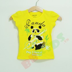 Áo thun bé gái gấu Panda đánh đàn