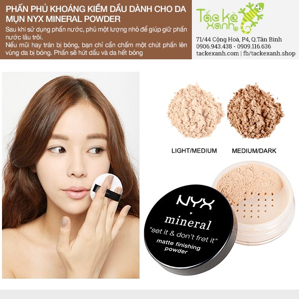 PHẤN PHỦ BỘT KIỀM DẦU SIÊU MỊN NYX MINERAL MATTE FINISHING POWDER 8G