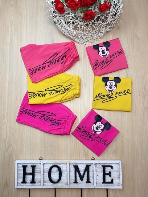 10_22 kg ( Có số đo áo)  Bộ sát nách Mickey cho bé gái_ VẢI ĐẸP_ HÀNG SHOP_ KHĂN RẰN SHOP