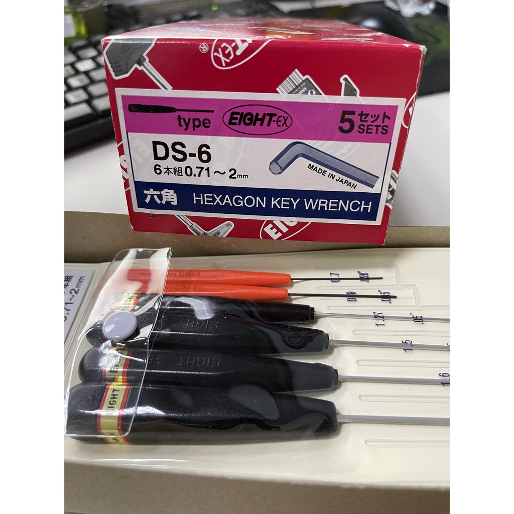 Bộ Chìa Lục Giác MINI DS-6 EIGHT JAPAN, Bộ Chìa Lục Giác Siêu Nhỏ DS-6 EIGHT JAPAN 025-6 , DS-6 HEX KEY WRENCH