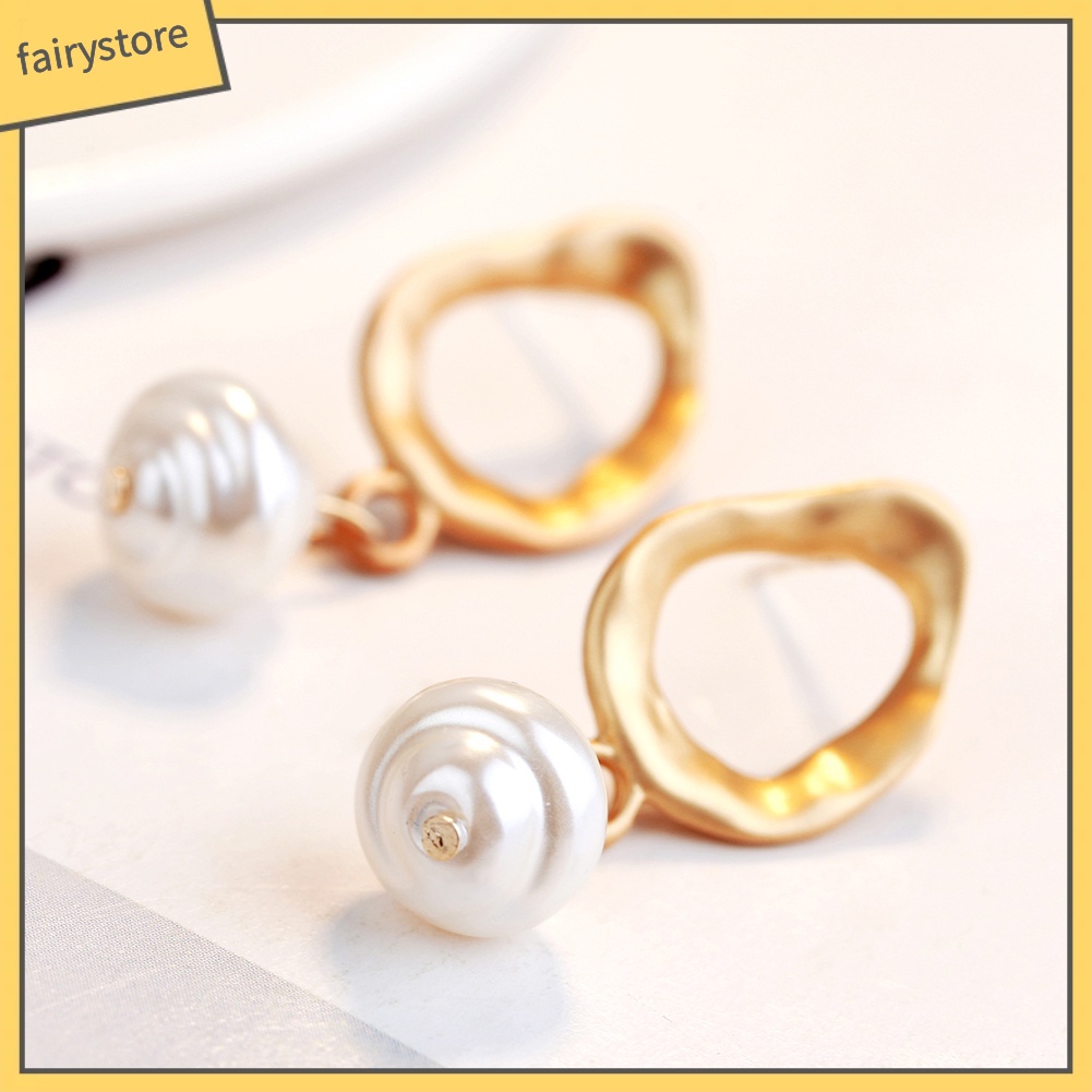 Khuyên Tai Dáng Dài Đính Ngọc Trai Nhân Tạo Thời Trang