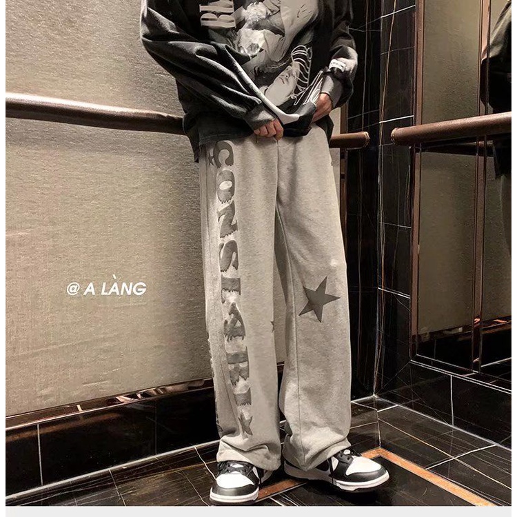 Quần Thể Thao Ống Rộng Thời Trang Âu Mỹ Cá Tính Dành Cho Nam