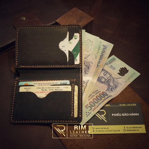 Ví Da bò sáp, nhỏ gọn và độc đáo. BẢO HÀNH 2 NĂM.