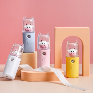 Máy Phun Sương , Xịt Khoáng Mini Cầm Tay - Xịt Khoáng Nano Hình Bò Sữa và Thỏ - Cung Cấp Độ Ẩm Tức Thì Cho Da