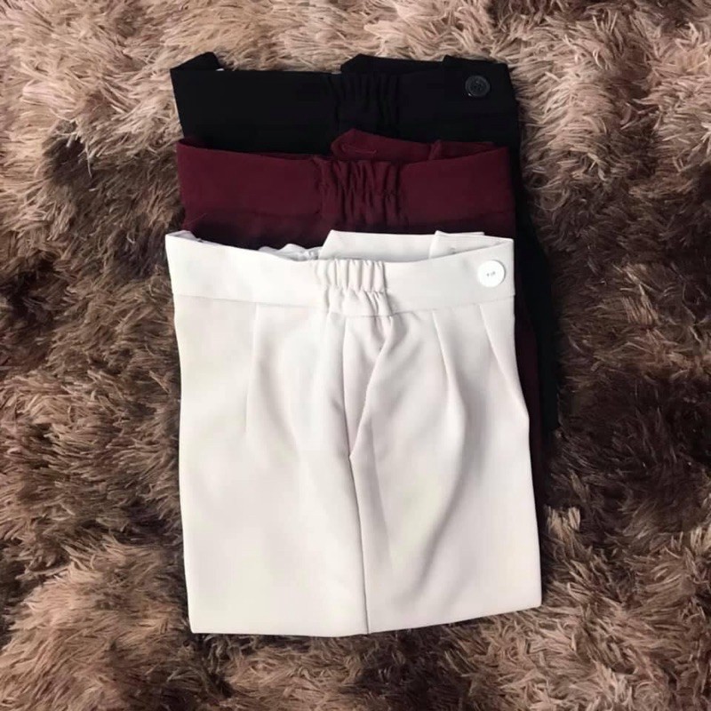 Quần Baggy Nữ Cạp Chun ⚡️𝗙𝗥𝗘𝗘𝗦𝗛𝗜𝗣 ⚡️Chất Vải Tuyết Mưa Cao Cấp Không Nhăn Không Bám Bụi