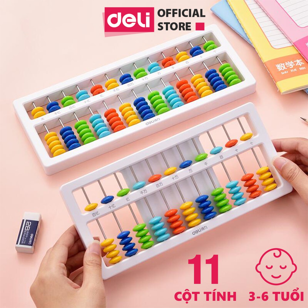 [Mã LIFEDL44 giảm 50K đơn 99K] Bàn tính hạt 5/7 dòng dành cho học sinh tiểu học Deli - 74320 / 74322