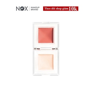 Hộp phấn má hồng NOX độ bóng cao 2 màu nude trang điểm tự nhiên 3D 5g